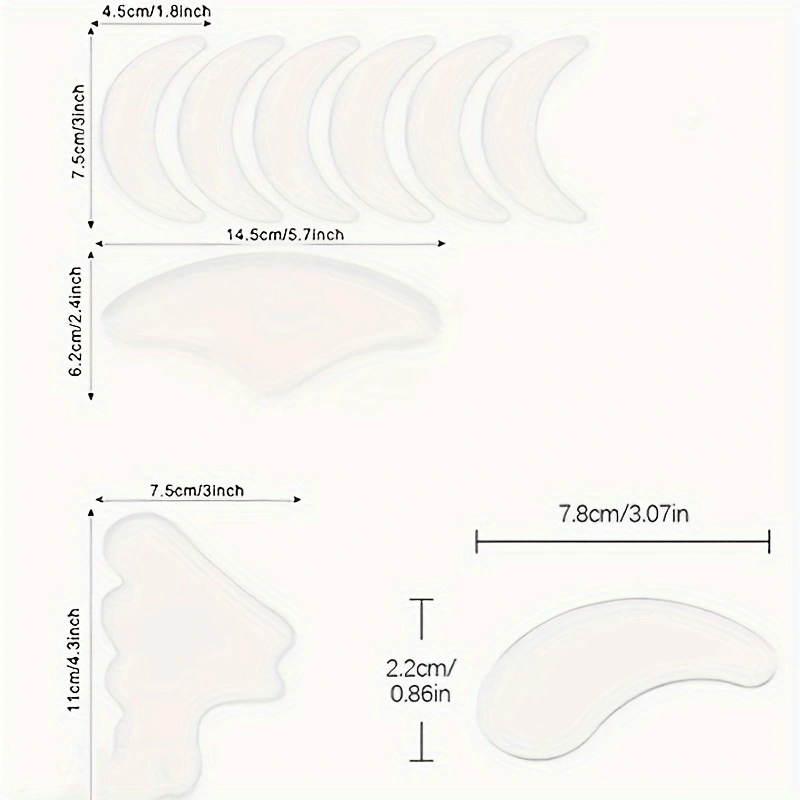 Conjunto de Adesivos Reutilizáveis de Silicone para Suavização de Rugas