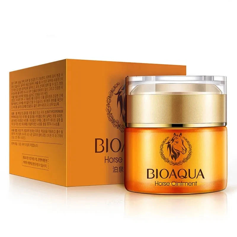 Bioaqua-cavalo óleo creme facial, hidratação, clareamento, creme de dia, cuidados com a pele, anti-envelhecimento, melhorar a secagem